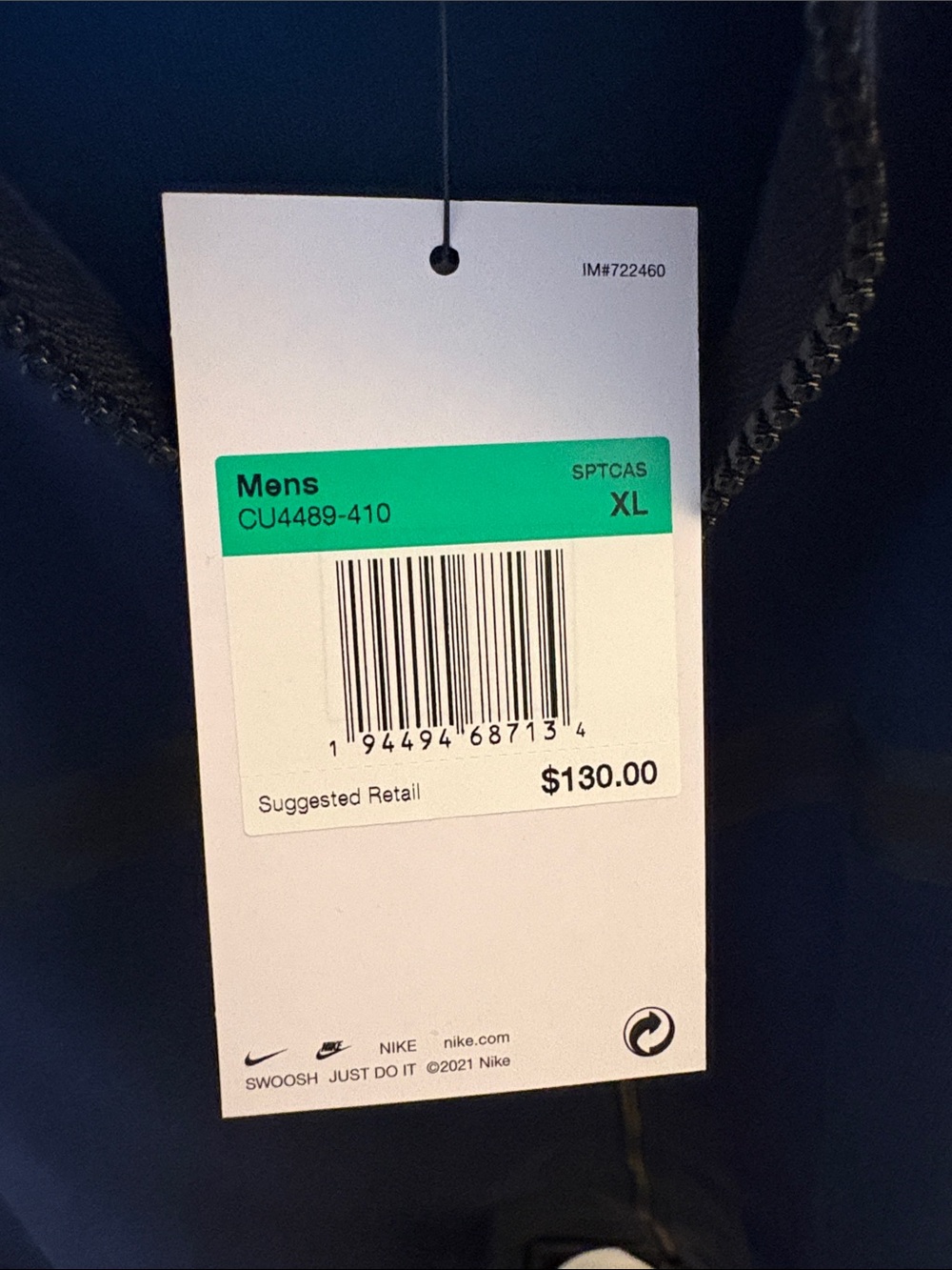 Nike Mens Navy Blue Jacket - Navy